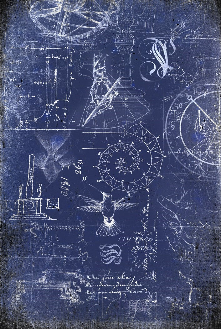 Renaissance Blueprint - Roycycled Decoupage Paper