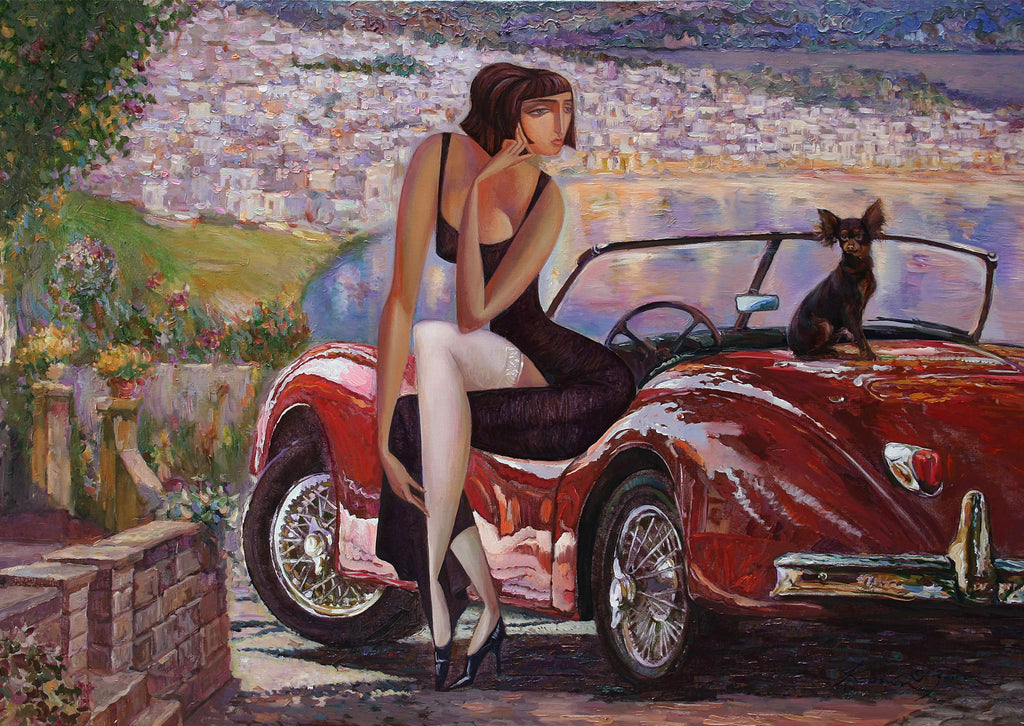 Lady in Red Car - Mint by Michelle