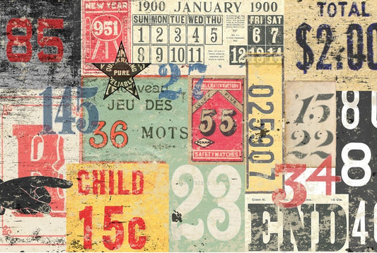 Numbered Collage - Roycycled Decoupage Paper