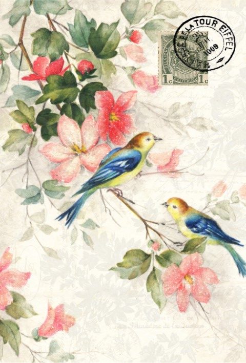 Roycycled Decoupage Paper - Blue Winged Birds