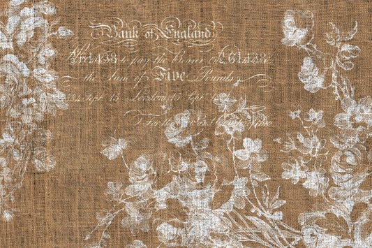 Floral Burlap - Roycycled Decoupage Paper