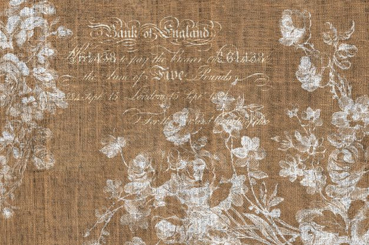 Floral Burlap - Roycycled Decoupage Paper