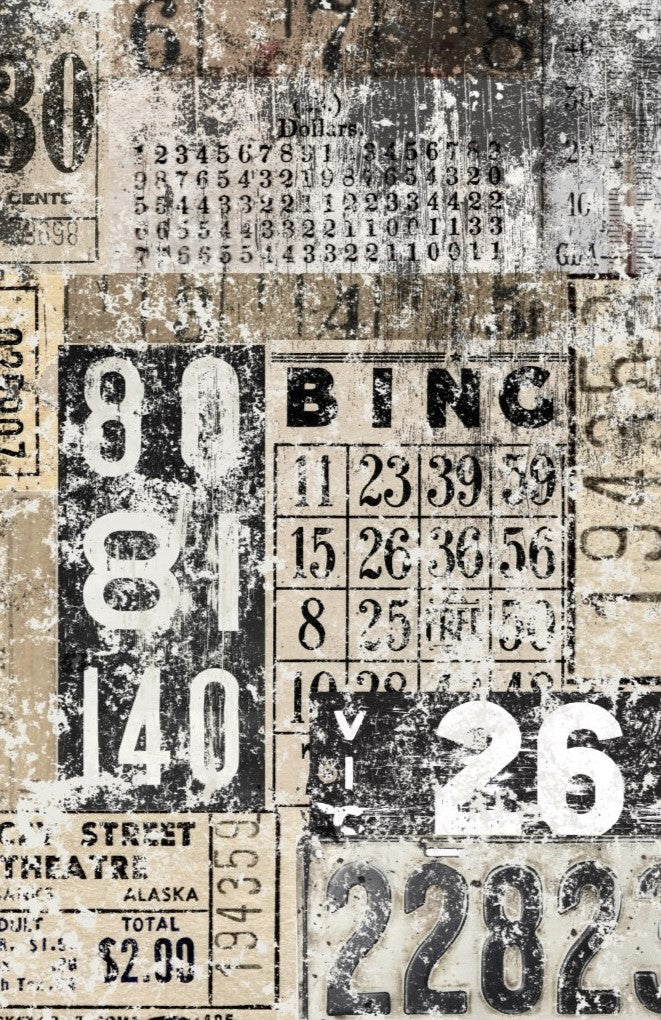 Grunge Numbers - Roycycled Decoupage Paper